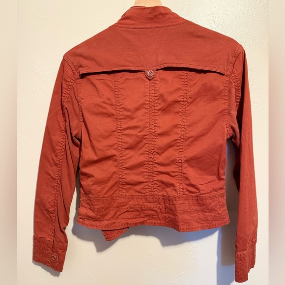 Anthropologie Marrakech Rust Orange Moto Jacket Blazer Cotton Button Up XS - Picture 7 of 14